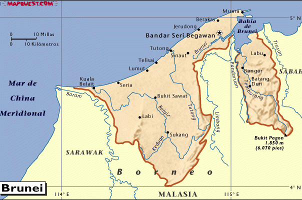 文莱地图,文莱地图高清中文版